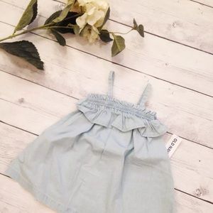 Baby Chambray Ruffle Summer Dress - Size 3-6 M